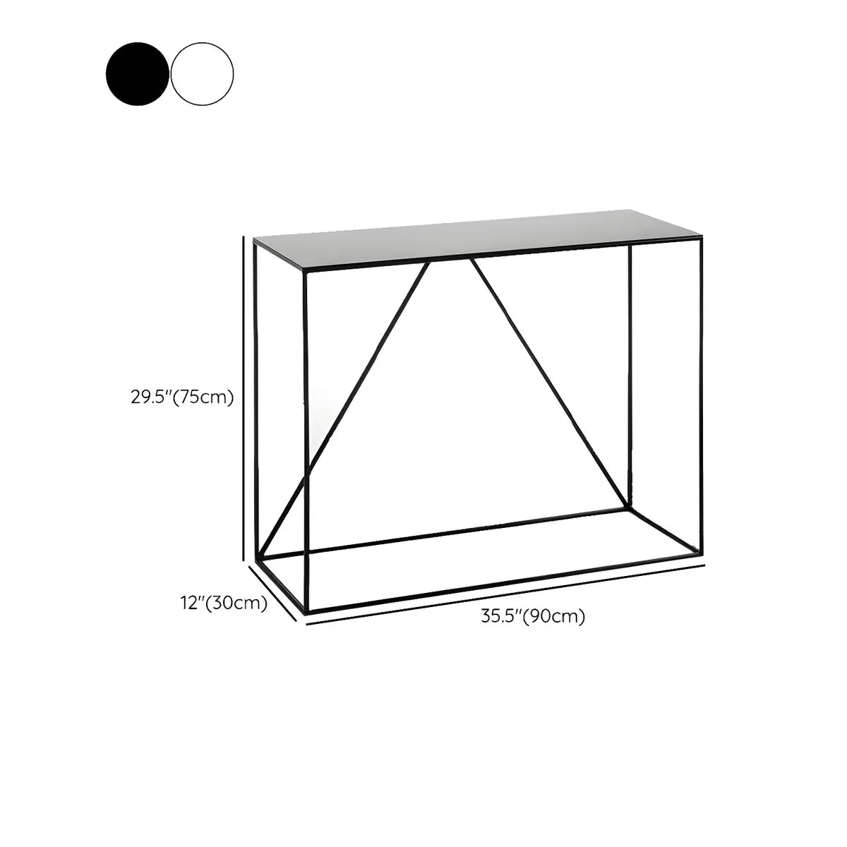 Minimalist Metal Black Stain Resistant Console Table Image - 20