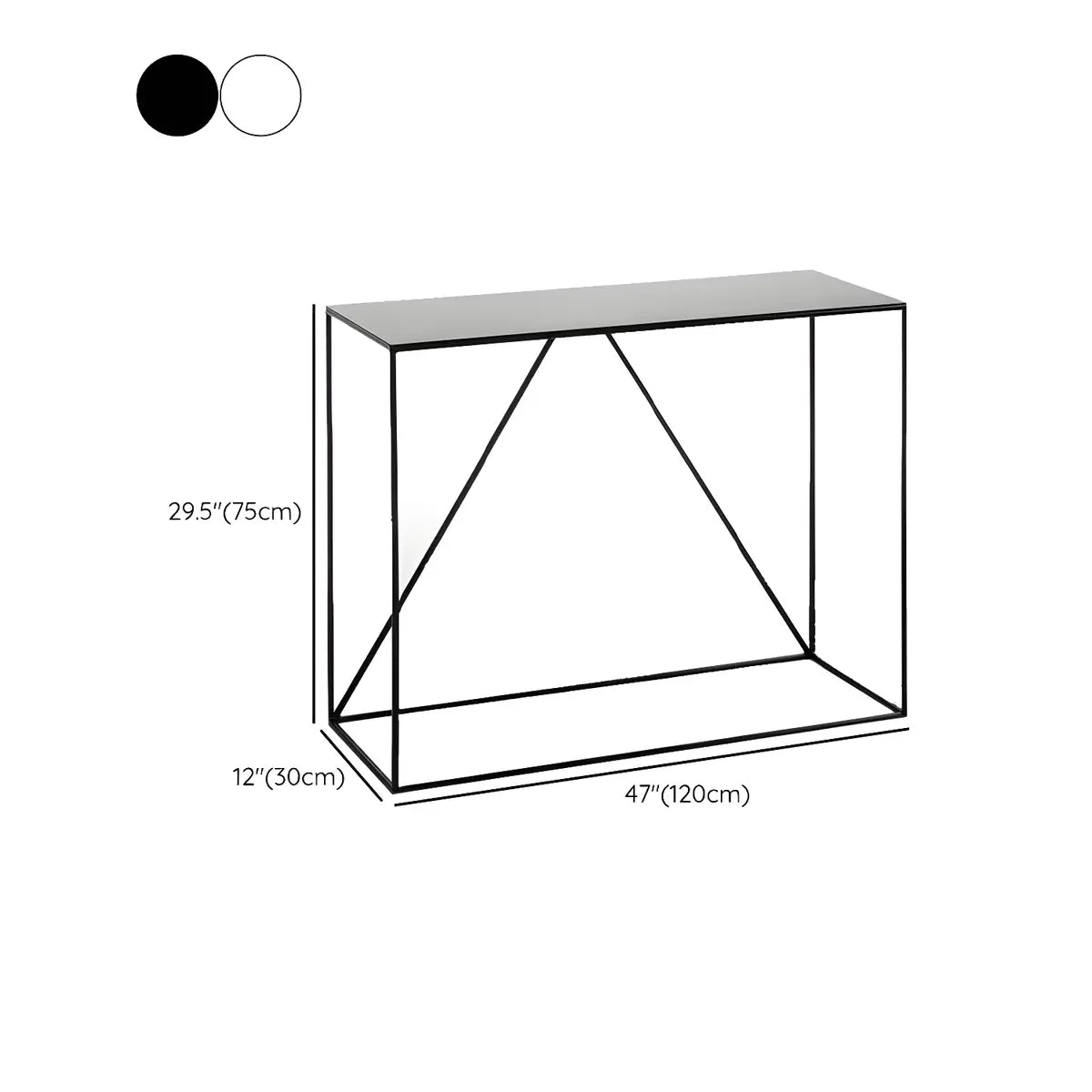 Minimalist Metal Black Stain Resistant Console Table Image - 21