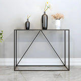 Minimalist Metal Black Stain Resistant Console Table Image - 2