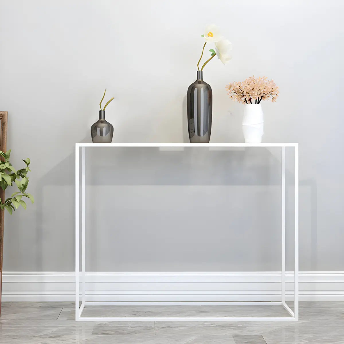 Minimalist Metal Black Stain Resistant Console Table Image - 3