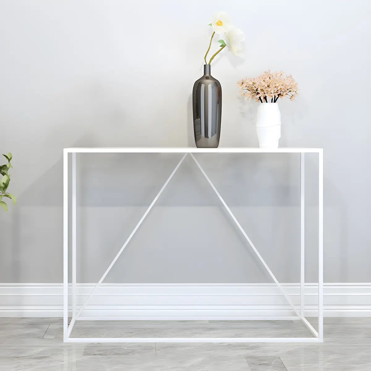 Minimalist Metal Black Stain Resistant Console Table Image - 4