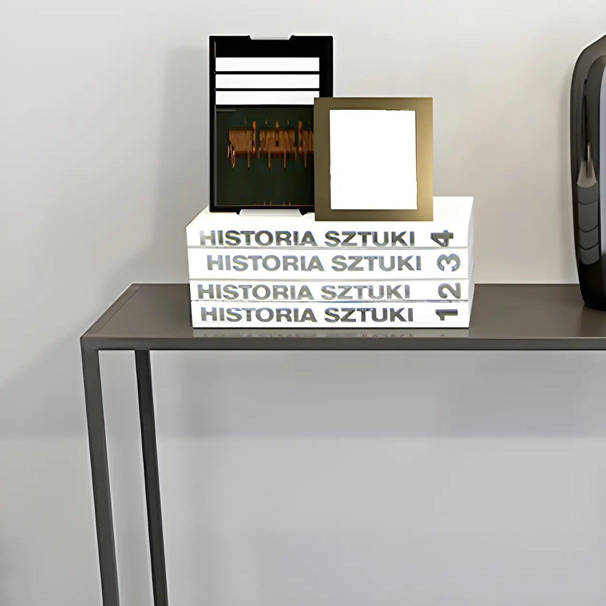 Minimalist Metal Black Stain Resistant Console Table Image - 6