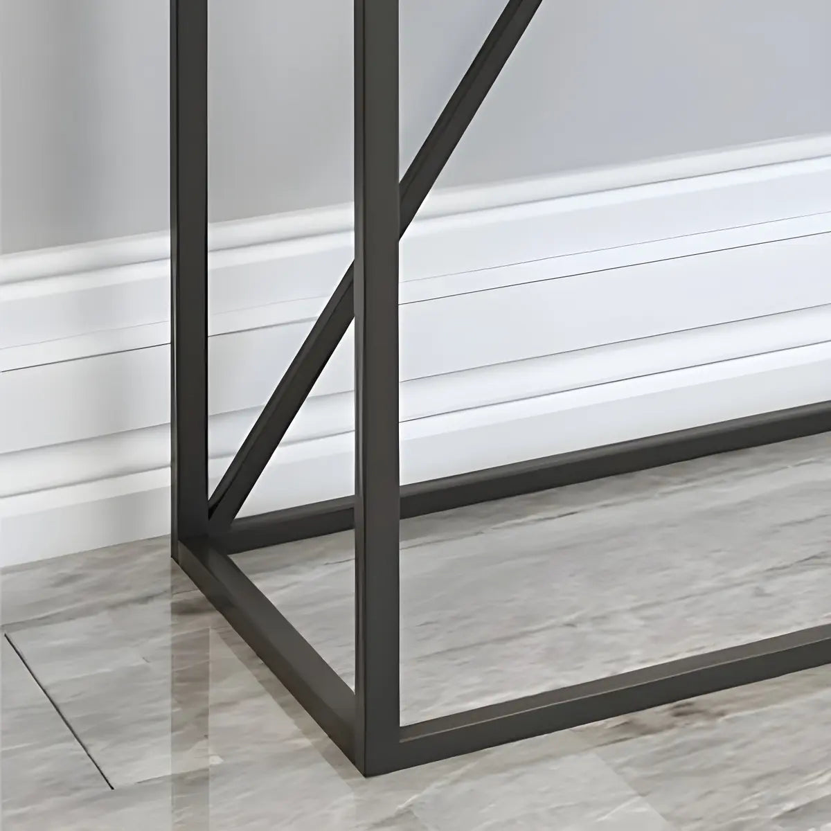 Minimalist Metal Black Stain Resistant Console Table Image - 7