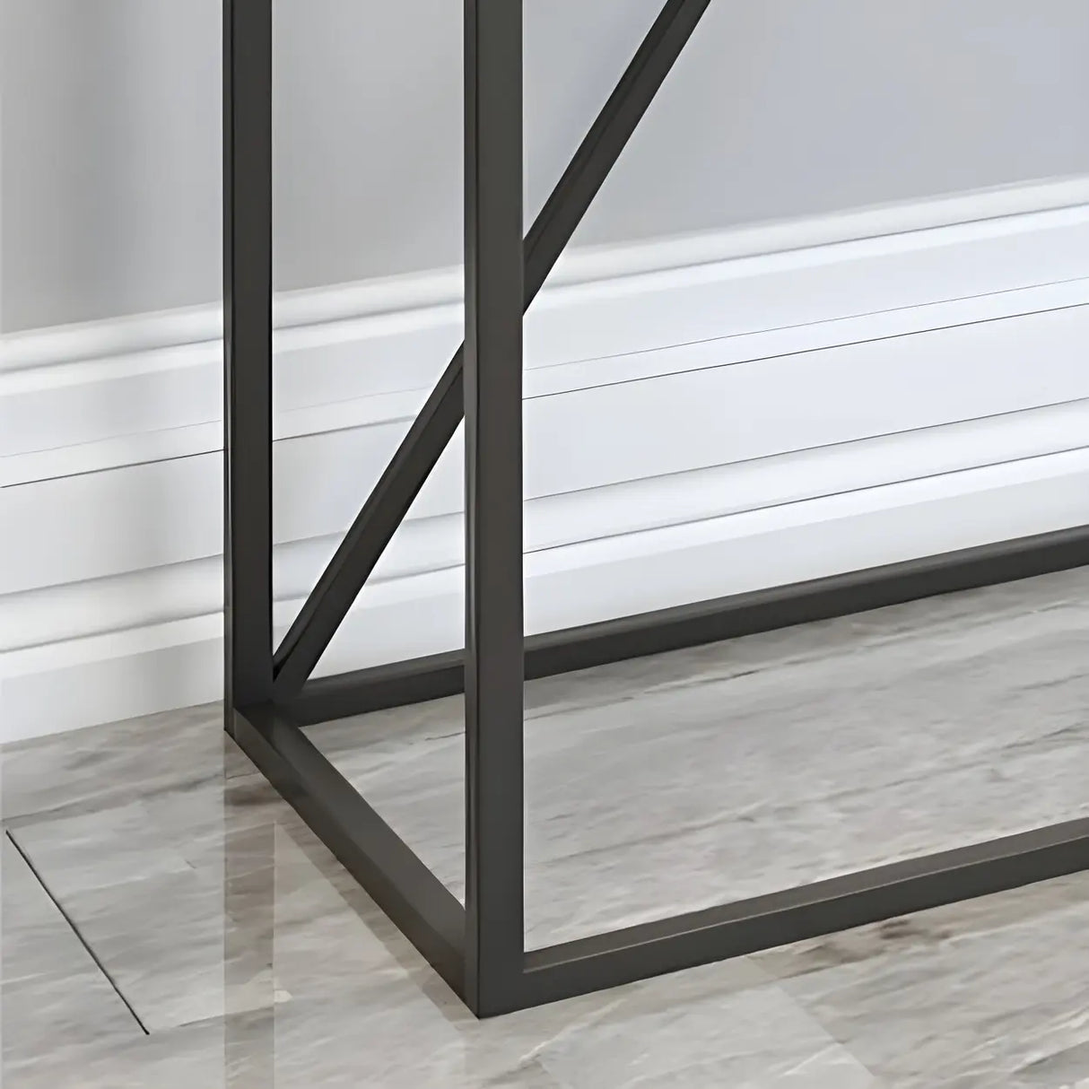 Minimalist Metal Black Stain Resistant Console Table Image - 7