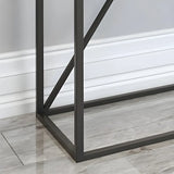 Minimalist Metal Black Stain Resistant Console Table Image - 7