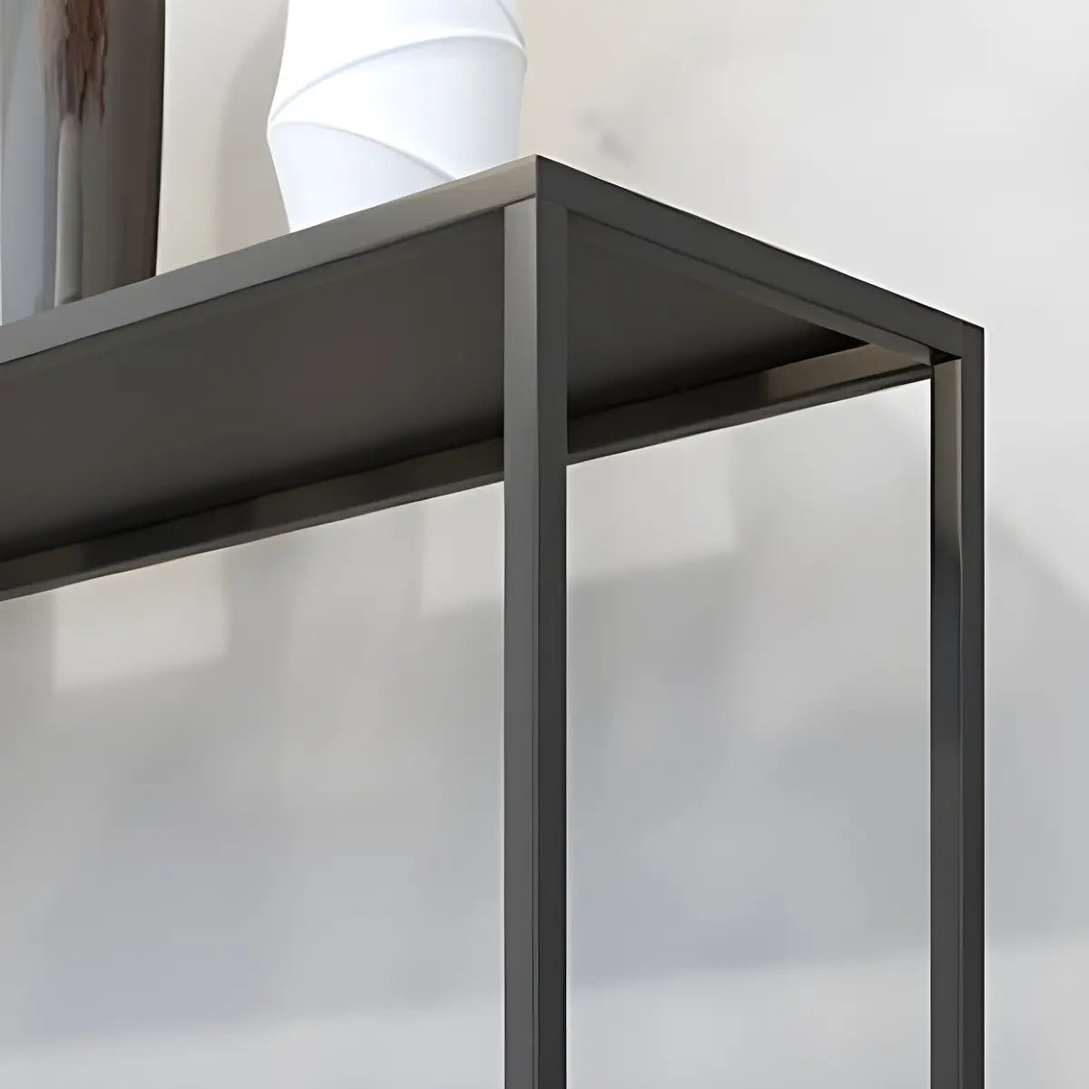 Minimalist Metal Black Stain Resistant Console Table Image - 8