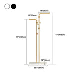 Minimalist Metal Gold High Freestanding Coat Rack with Hooks Image - 24
