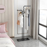 Minimalist Metal Gold High Freestanding Coat Rack with Hooks Image - 3