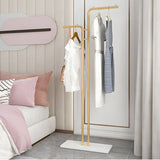 Minimalist Metal Gold High Freestanding Coat Rack with Hooks Image - 8