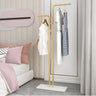 Minimalist Metal Gold High Freestanding Coat Rack with Hooks Image - 8