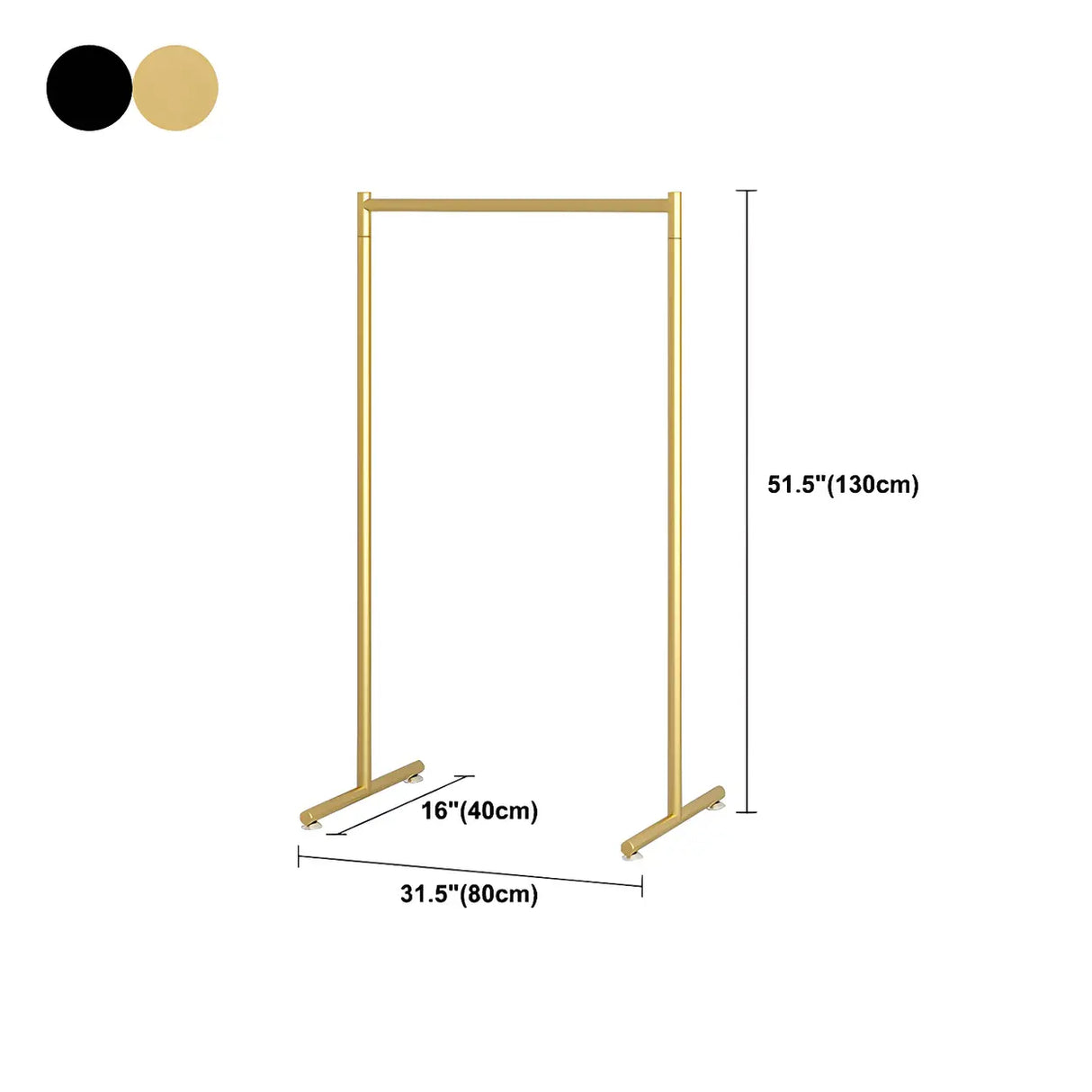 Minimalist Metal Gold Large Free Standing Coat Rack 