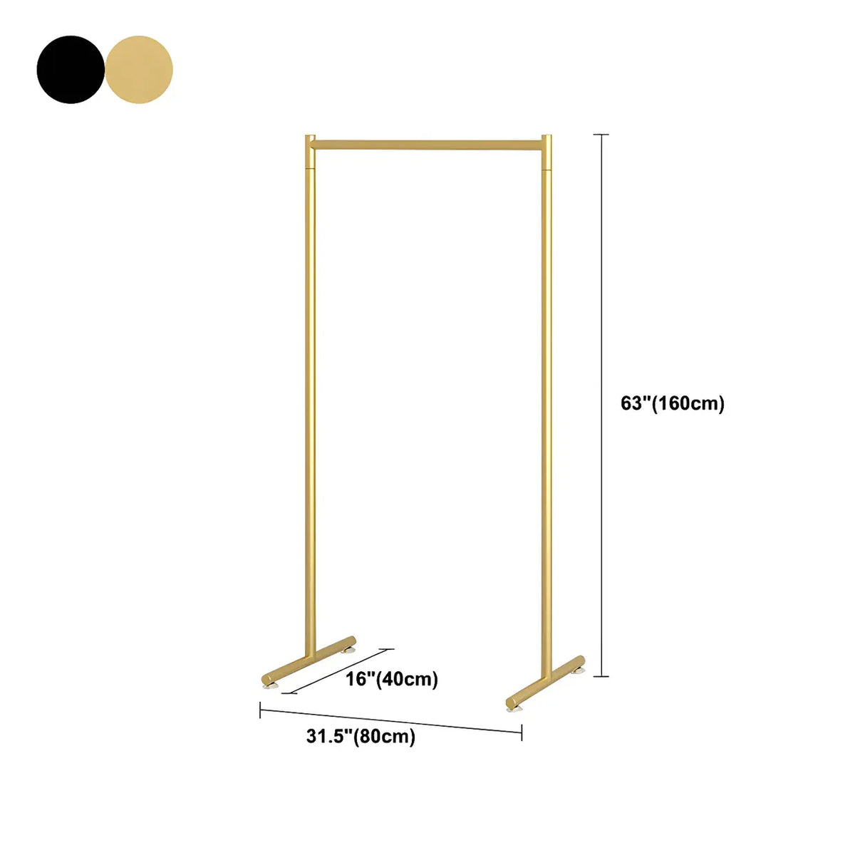 Minimalist Metal Gold Large Free Standing Coat Rack Image - 34