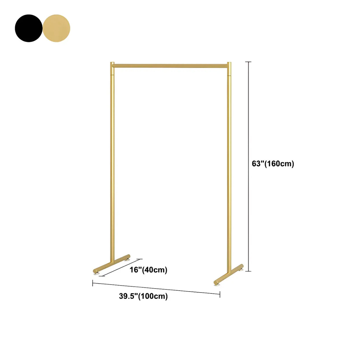 Minimalist Metal Gold Large Free Standing Coat Rack Image - 37