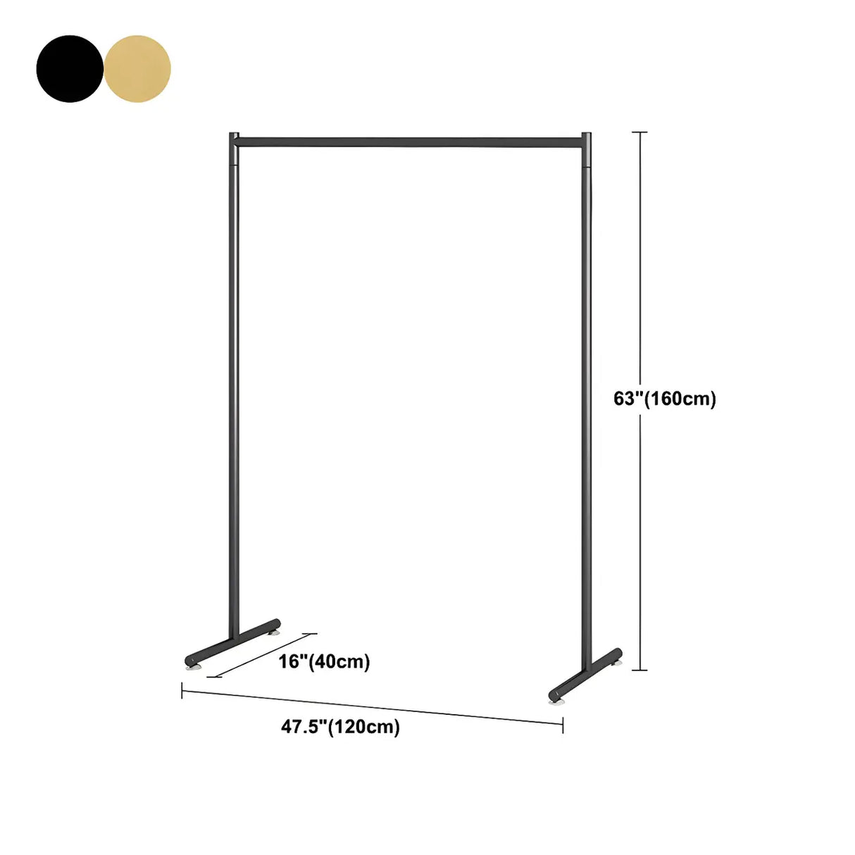 Minimalist Metal Gold Large Free Standing Coat Rack Image - 40