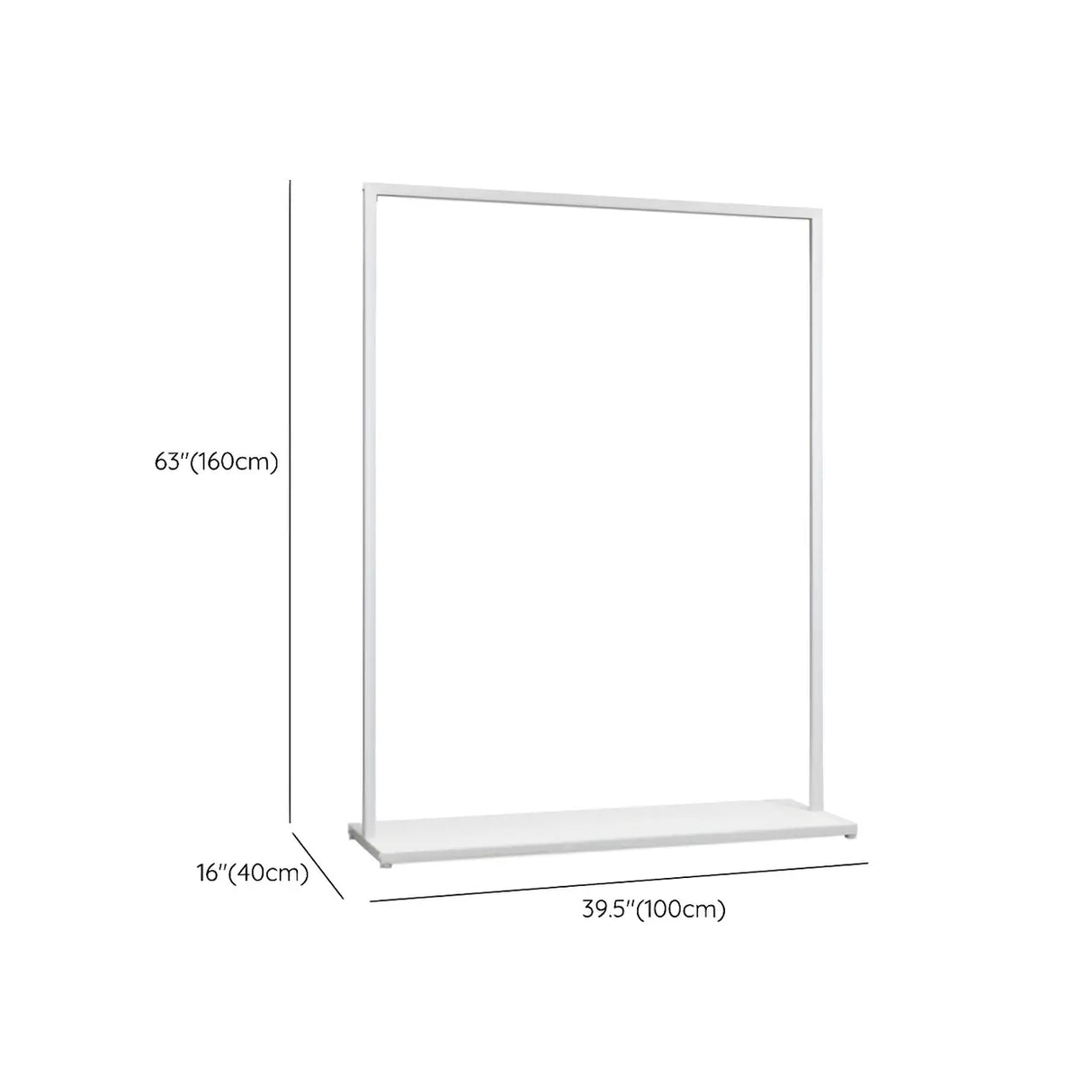 Minimalist Metal White Freestanding Coat Rack with Shelf 