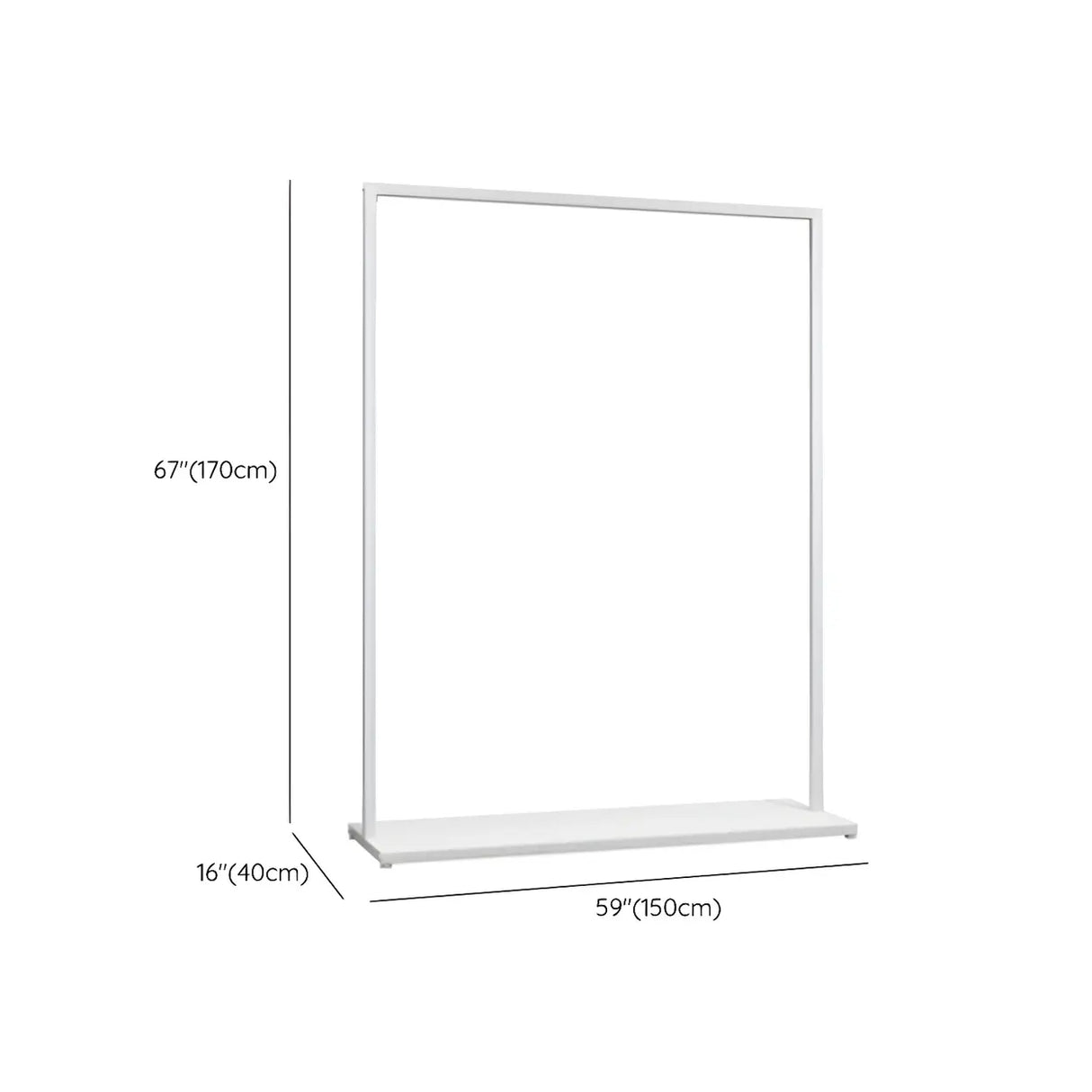 Minimalist Metal White Freestanding Coat Rack with Shelf Image - 16