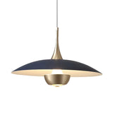 Minimalist Modern Blue Green Metal Cone LED Pendant Light Image - 10