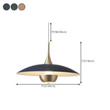 Minimalist Modern Blue Green Metal Cone LED Pendant Light #size