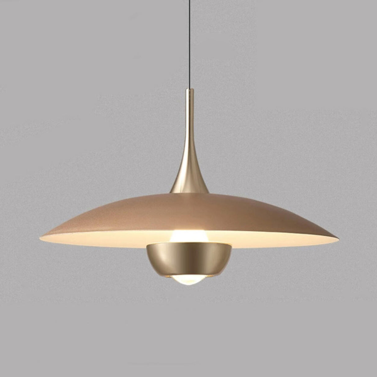 Minimalist Modern Blue Green Metal Cone LED Pendant Light Image - 3