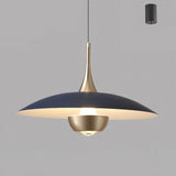 Minimalist Modern Blue Green Metal Cone LED Pendant Light Image - 7