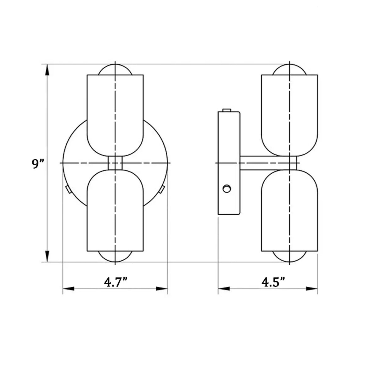 Minimalist Modern Cylindrical Glass Up and Down Wall Light 