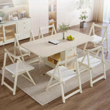 Minimalist Modern Folding White Drop Leaf Dining Table Image - 2