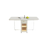 Minimalist Modern Folding White Drop Leaf Dining Table Image - 5