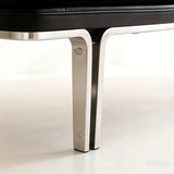 Minimalist Modern Leather Bedroom Bench With Bolster Pillow Image - 8