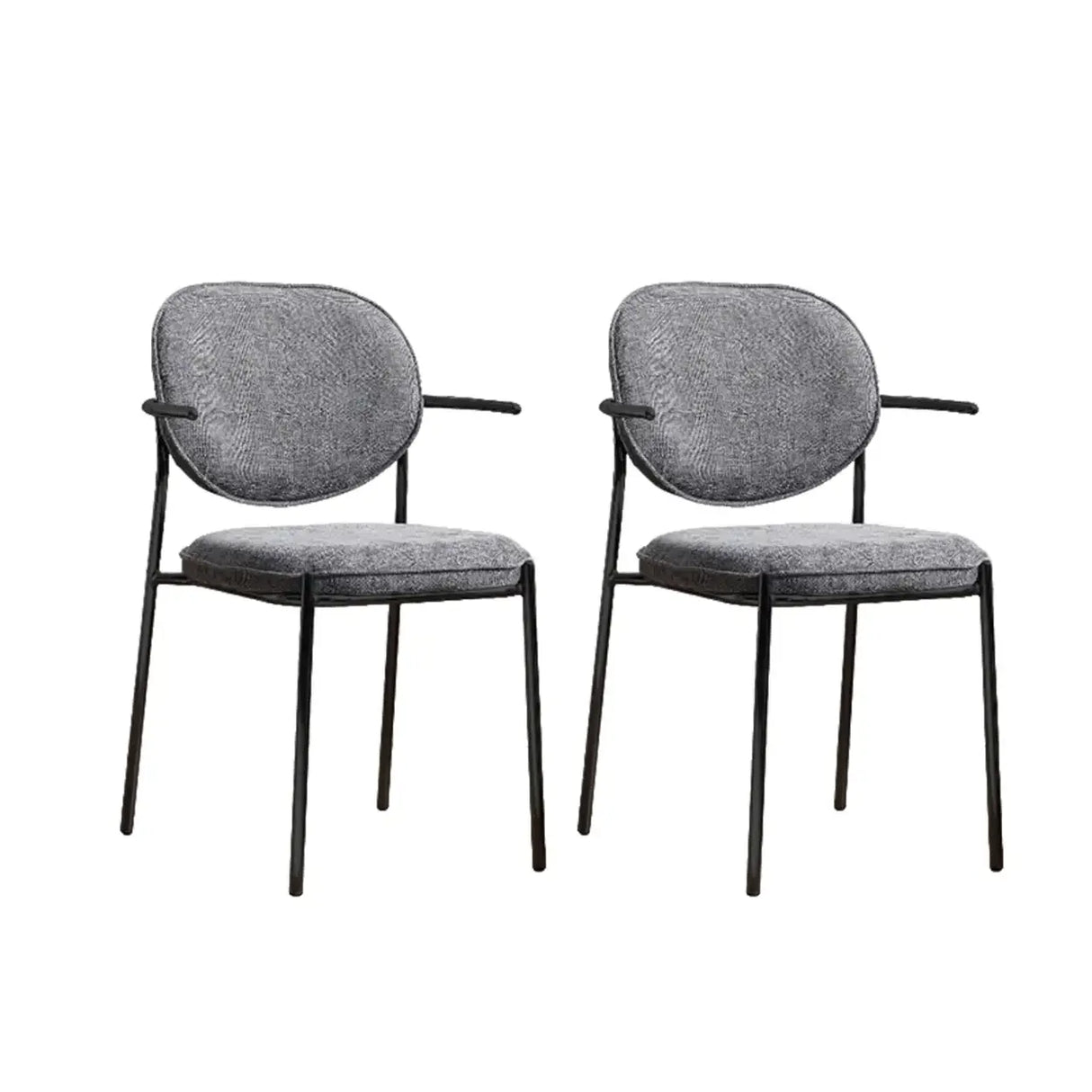 Minimalist Modern Low Back Fabric Upholstered Dining Chairs Image - 12