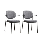 Minimalist Modern Low Back Fabric Upholstered Dining Chairs Image - 12