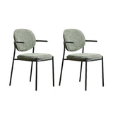 Minimalist Modern Low Back Fabric Upholstered Dining Chairs Image - 16