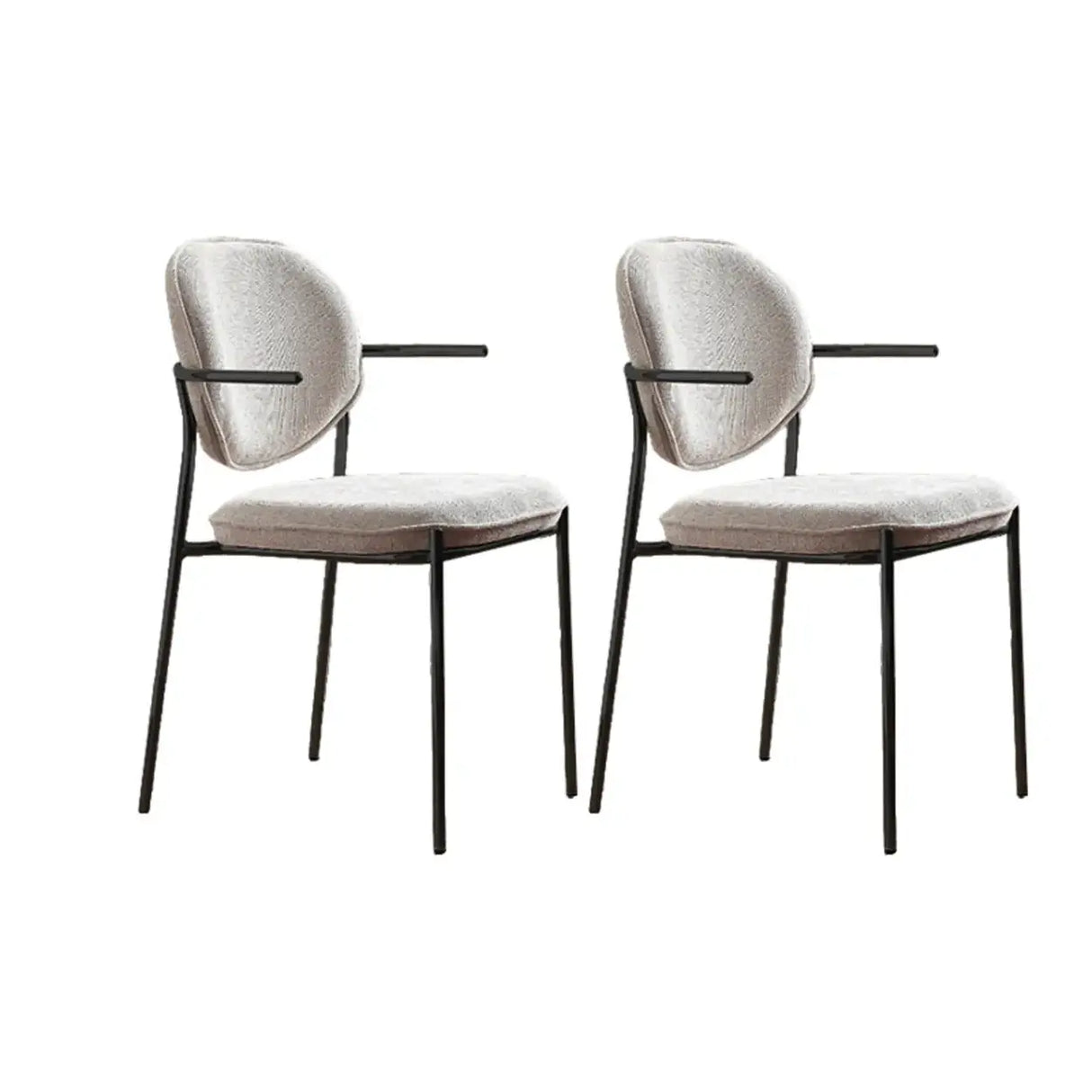 Minimalist Modern Low Back Fabric Upholstered Dining Chairs Image - 20