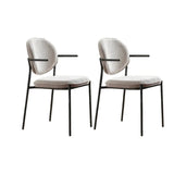 Minimalist Modern Low Back Fabric Upholstered Dining Chairs Image - 20