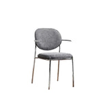 Minimalist Modern Low Back Fabric Upholstered Dining Chairs Image - 21