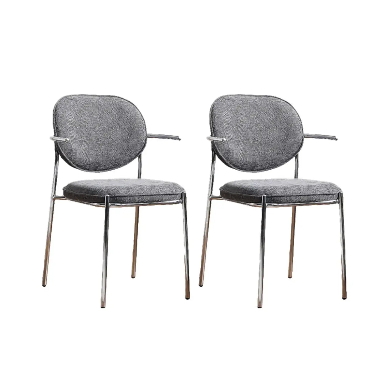 Minimalist Modern Low Back Fabric Upholstered Dining Chairs Image - 22