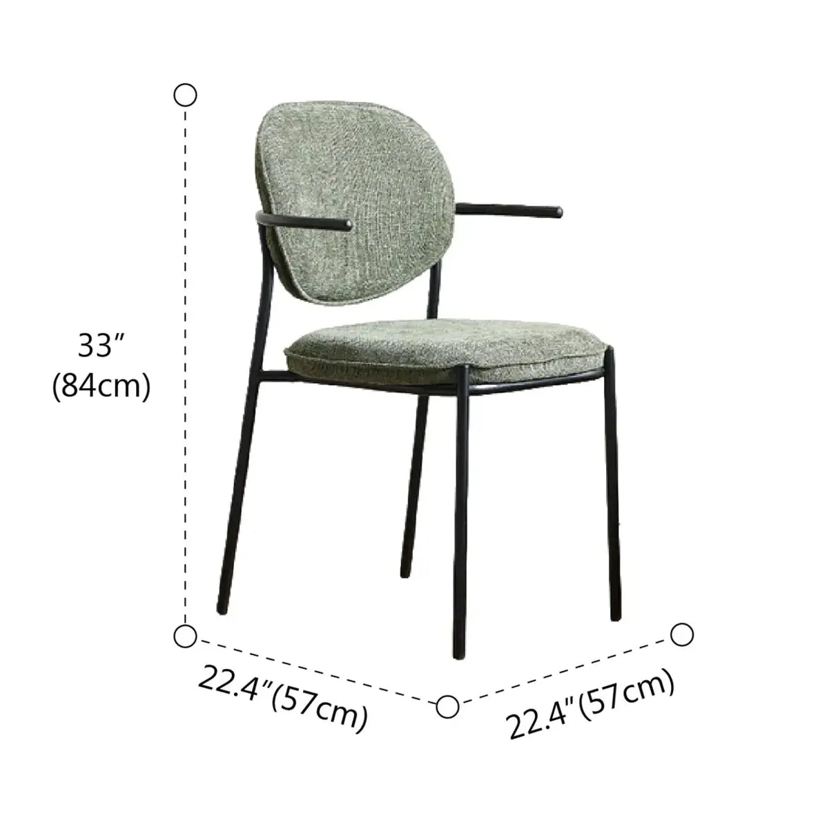 Minimalist Modern Low Back Fabric Upholstered Dining Chairs 