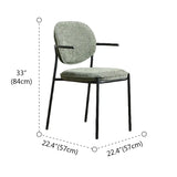Minimalist Modern Low Back Fabric Upholstered Dining Chairs #size