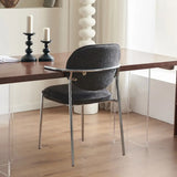 Minimalist Modern Low Back Fabric Upholstered Dining Chairs Image - 3