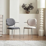 Minimalist Modern Low Back Fabric Upholstered Dining Chairs Image - 4
