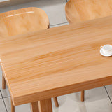 Minimalist Modern	Rectangular Wood Bar Table With Footrest Image - 6