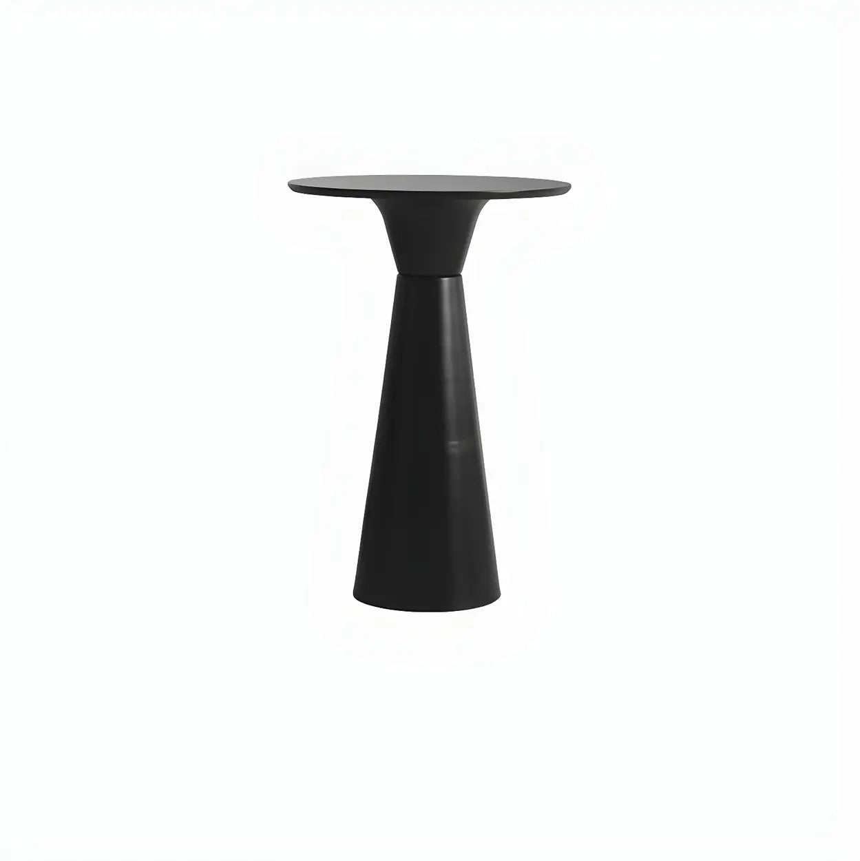 Minimalist Modern Round Pedestal Wood Bar Table for Two Image - 2