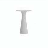 Minimalist Modern Round Pedestal Wood Bar Table for Two Image - 5