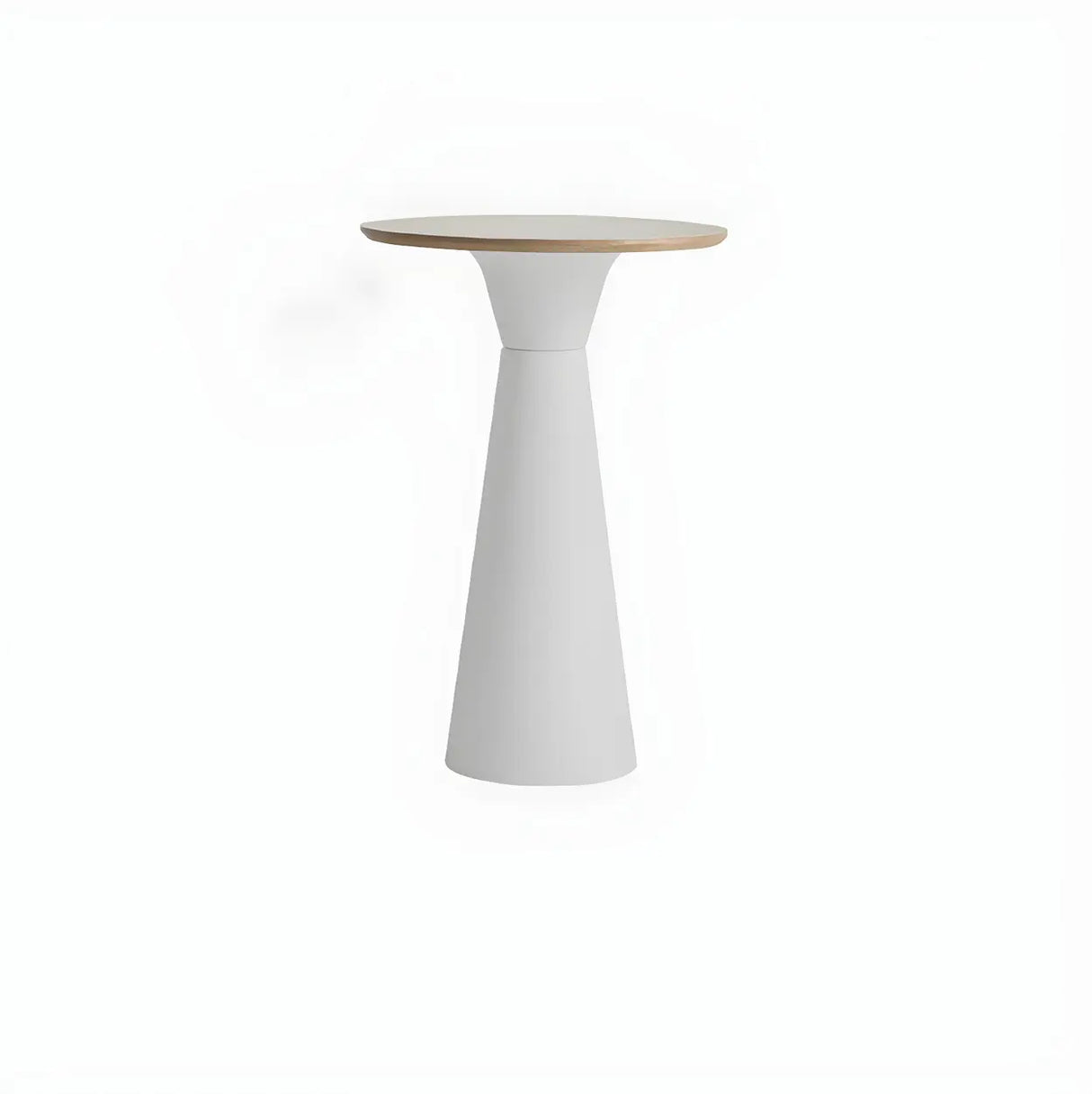 Minimalist Modern Round Pedestal Wood Bar Table for Two Image - 7