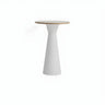 Minimalist Modern Round Pedestal Wood Bar Table for Two Image - 7