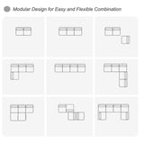 Minimalist Modern White Cotton-linen Sponge Modular Sofa Image - 4