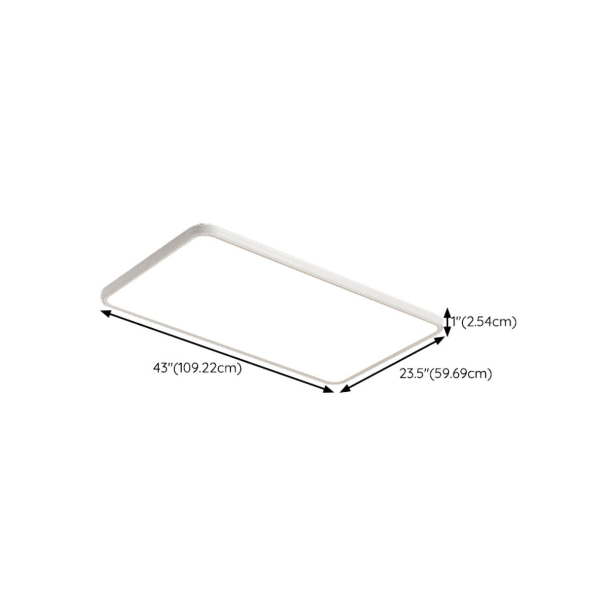 Minimalist Modern White Rectangle Flush Mount Light 