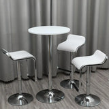 Minimalist Modern White Small Round Metal Pedestal Bar Table Image - 1