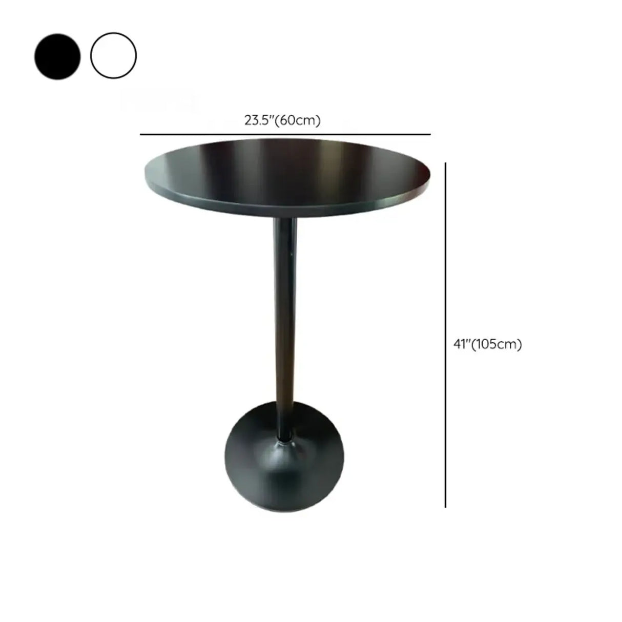 Minimalist Modern White Small Round Metal Pedestal Bar Table Image - 11