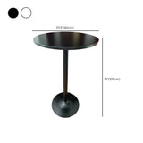 Minimalist Modern White Small Round Metal Pedestal Bar Table Image - 11