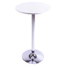 Minimalist Modern White Small Round Metal Pedestal Bar Table Image - 2